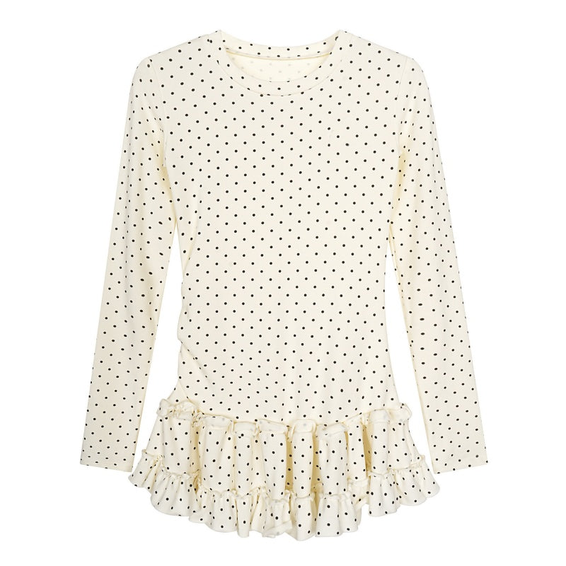 Apricot Polka Dot Long Sleeves