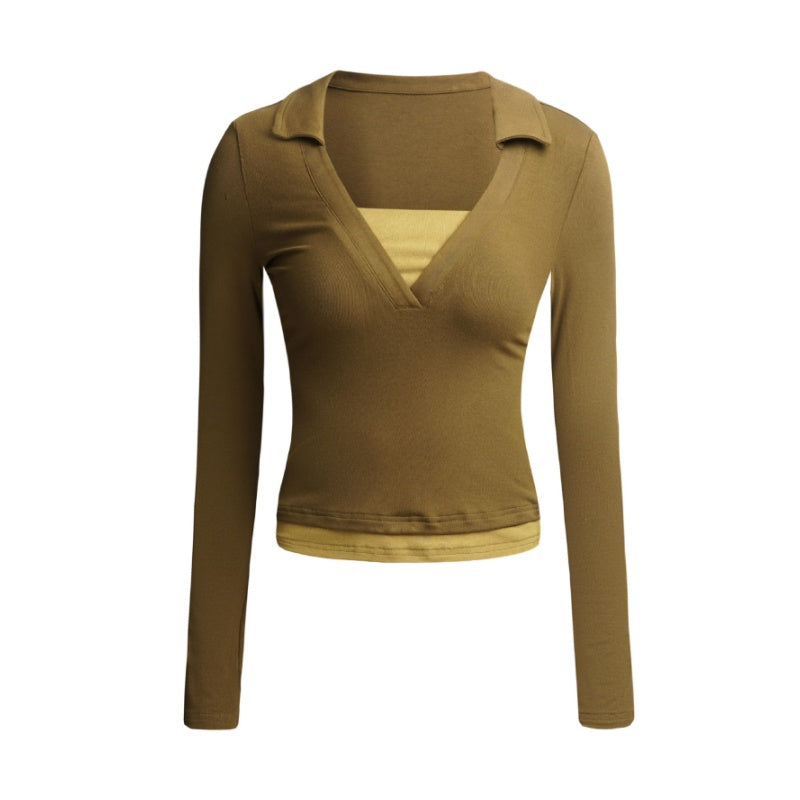 Chic And Casual V-Neck Long Sleeves